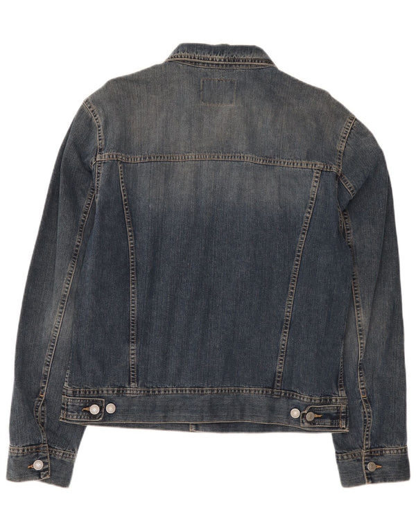 Sisley Herren Jeansjacke UK 40 Große blaue Baumwolle