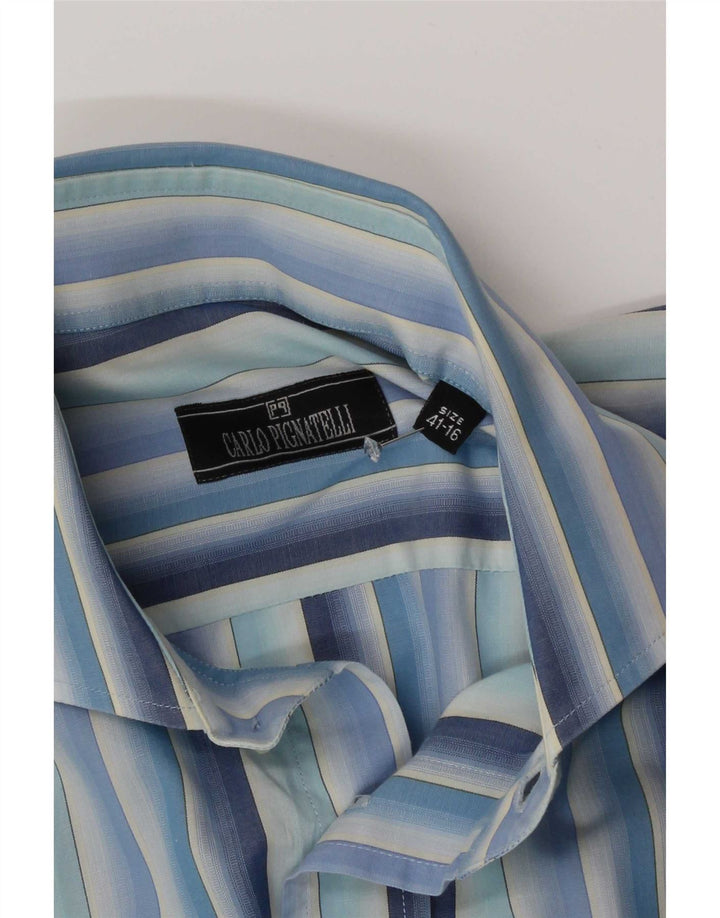Carlo Pignatelli Herrenhemd, Größe 41 16, groß, blau gestreift
