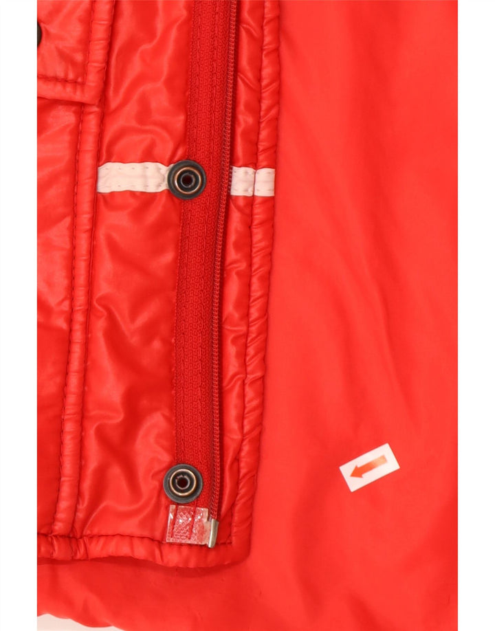 Vintage Herren Wattierte Weste UK 36 Kleines rotes Colourblock-Polyamid