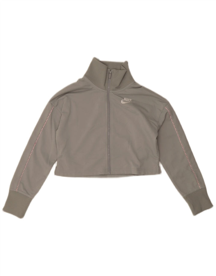 Nike Mädchen Crop Trainingsanzug Top Jacke 12–13 Jahre groß grau Polyester