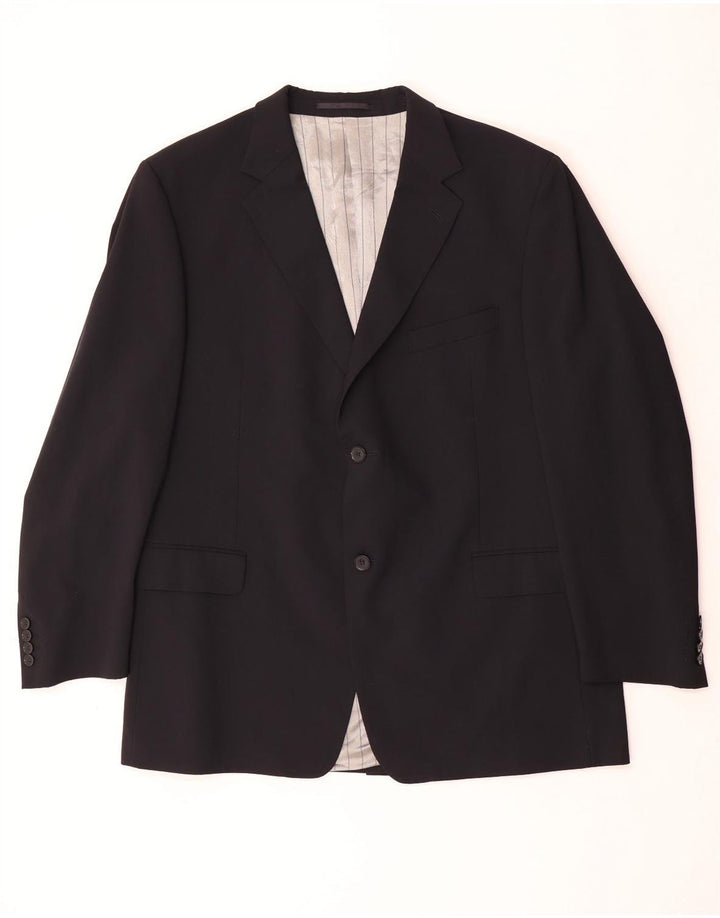 DOUGLAS Herren-Blazer mit 2 Knöpfen, UK 46 3XL, schwarzes Polyester