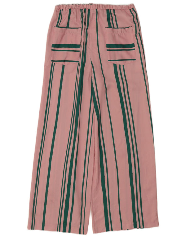 Topshop Damen-Hose mit hoher Taille und weitem Bein, UK 8, Größe S, W26, L28, rosa gestreift