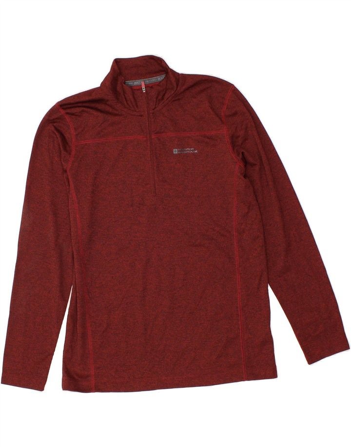 MOUNTAIN WAREHOUSE Mens Zip Neck Pullover Tracksuit Top Small Red Flecked Vintage Mountain Warehouse and Second-Hand Mountain Warehouse from Messina Hembry 