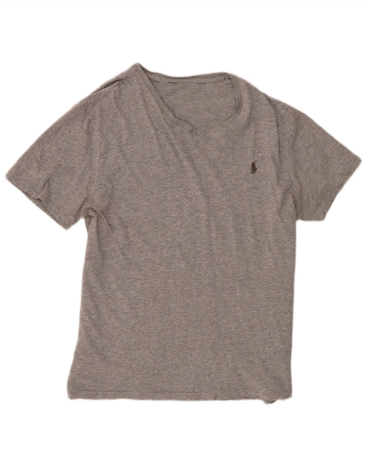 Polo Ralph Lauren Herren-T-Shirt-Oberteil aus mittelgrauer Baumwolle