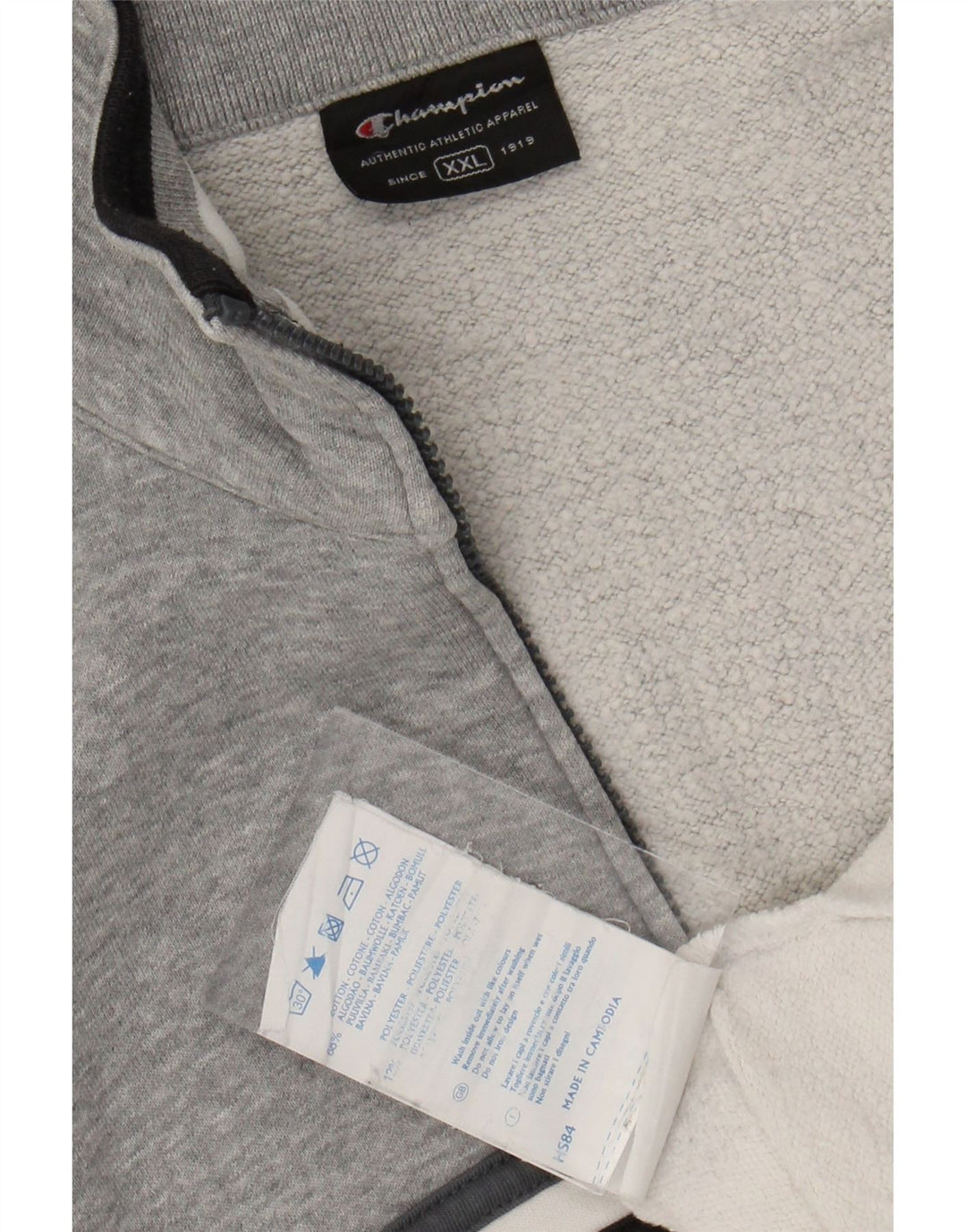 CHAMPION Herren-Trainingsanzug-Oberteil, Jacke, 2XL, weiße Colourblock-Baumwolle