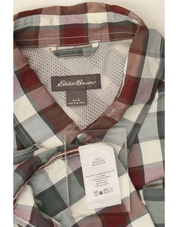 EDDIE BAUER Herren-Kurzarmhemd, groß, mehrfarbig, kariert, Baumwolle