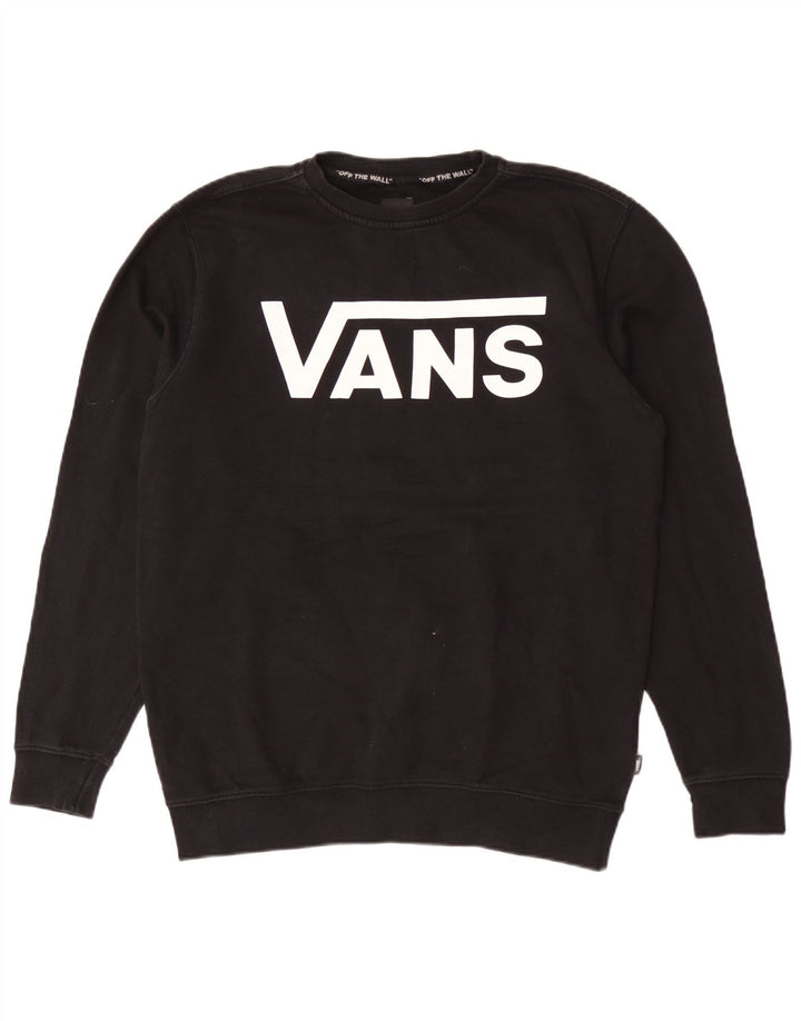 Vans Herren Grafik-Sweatshirt-Pullover aus mittelschwarzer Baumwolle