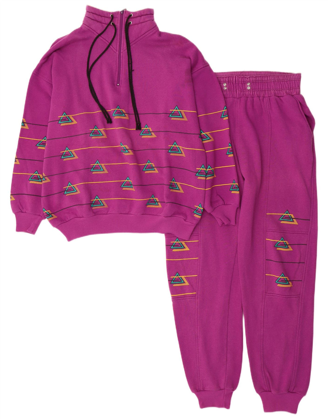 Rodeo Damen-Trainingsanzug mit Grafik, EU 40, mittelrosa, geometrisch, Retro