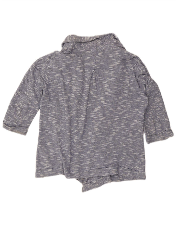 FAT FACE Womens Open Cardigan Sweater UK 12 Medium  Blue Flecked Cotton