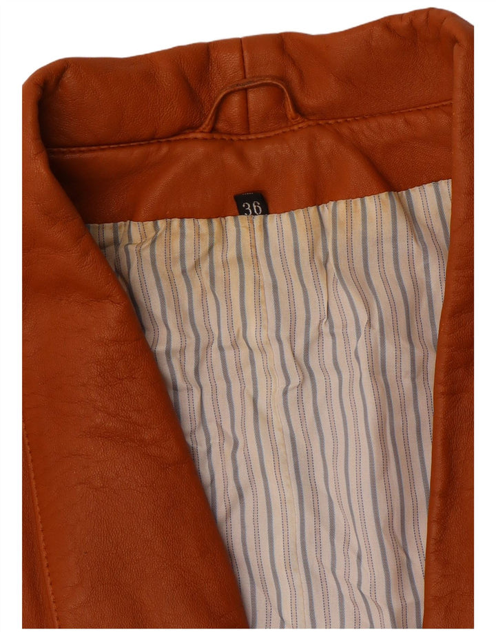 Vintage Damen Fledermausledermantel EU 36 Klein Braun