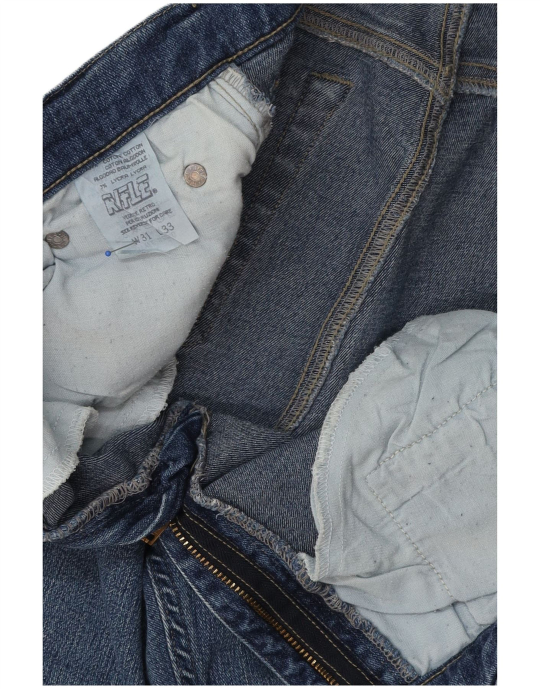 Rifle Damen Bootcut-Jeans W31 L33 Marineblaue Baumwolle