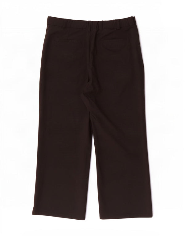 Zara Womens High Waist Wide Leg Chino Trousers 2XL W34 L29 Black Polyester