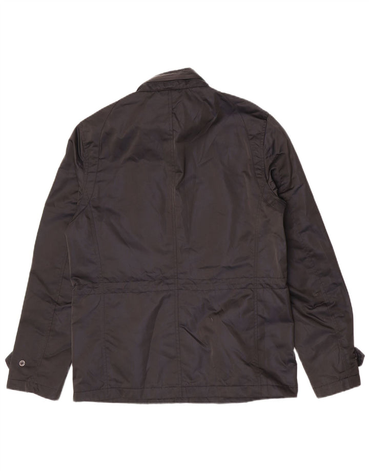 Zara Herren-Utility-Jacke mit Kapuze, UK 38, Mittelschwarz, Polyester