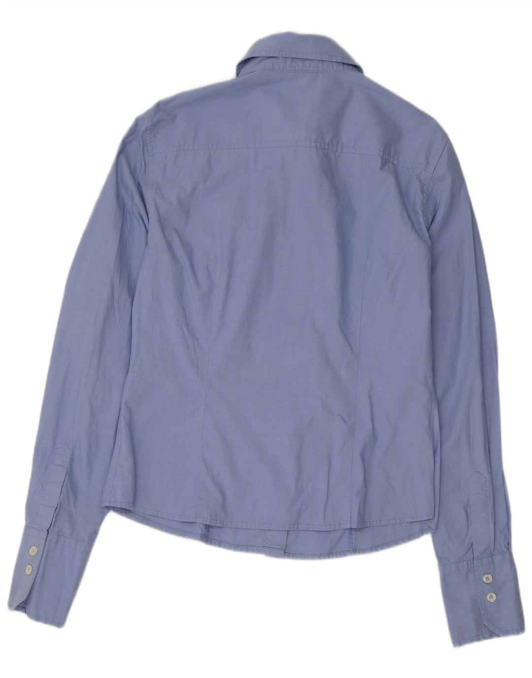 Benetton Damenhemd UK 10 Small Blaue Baumwolle