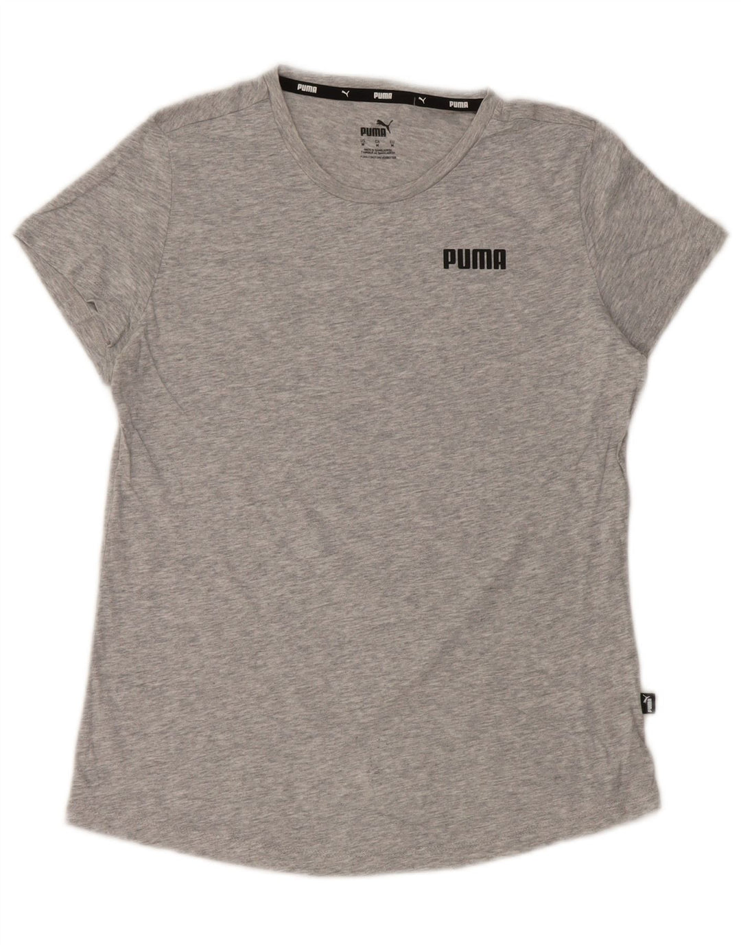 Puma Damen T-Shirt Top UK 12 Mittelgraue Baumwolle