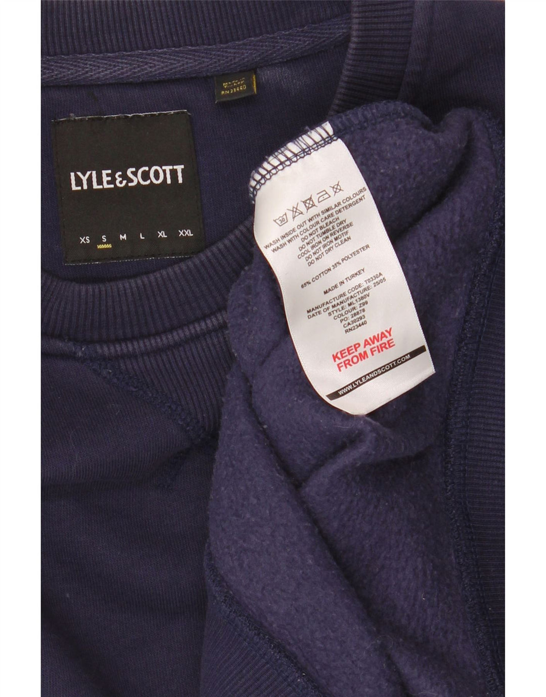 Lyle & Scott Herren-Sweatshirt, Pullover, Größe S, marineblau, Baumwolle