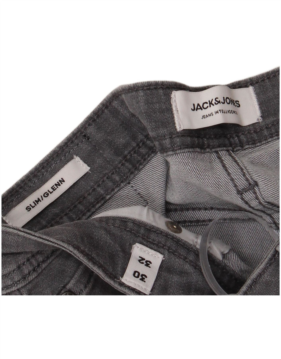 JACK & JONES Herren GLENN Slim Jeans W30 L32 Graue Baumwolle