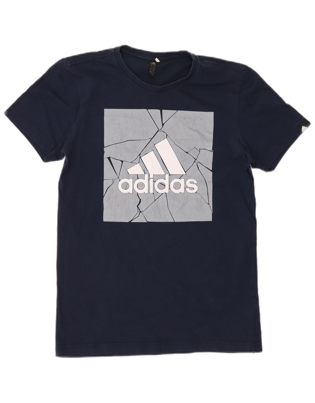Adidas Herren Grafik T-Shirt Top Small Marineblau Baumwolle