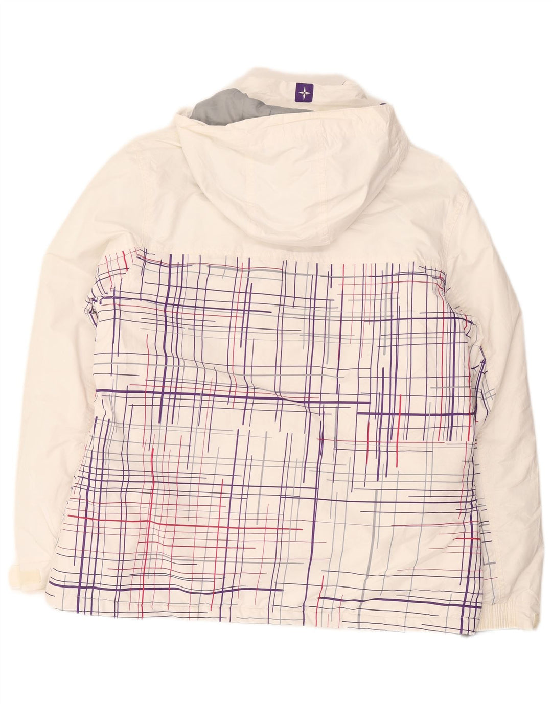 Mountain Warehouse Damen-Windbreakerjacke mit Kapuze, UK 16, Größe L, weiß kariert