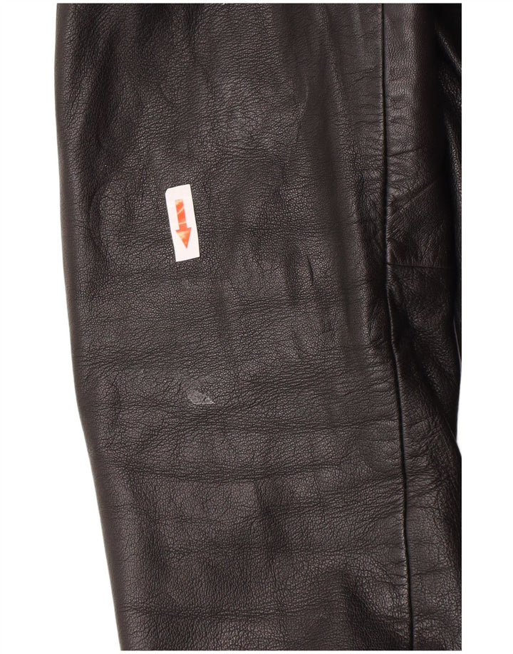 Vintage Damen Lederjacke UK 12 Mittelschwarzes Leder