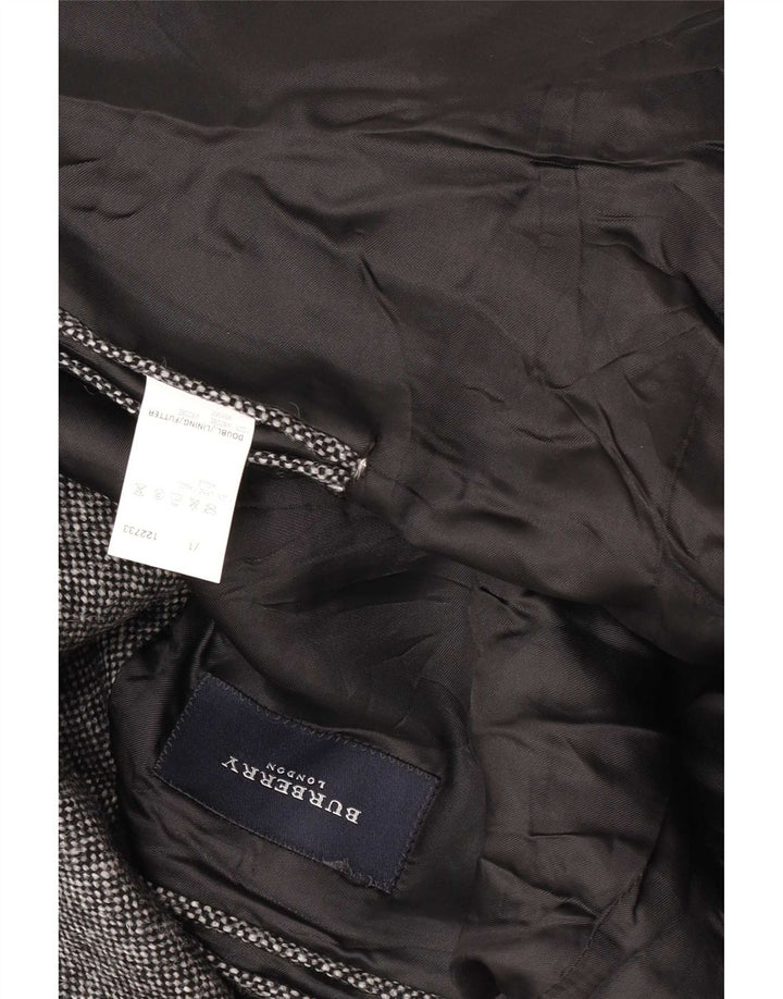 Burberry Herren-Blazer mit 2 Knöpfen, UK 40, große grau gesprenkelte Wolle