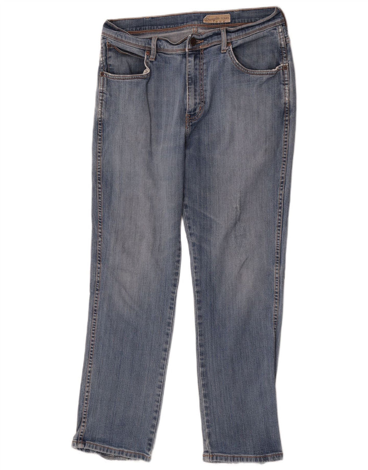 Wrangler Herren Texas Stretch Straight Jeans W36 L30 Blaue Baumwolle