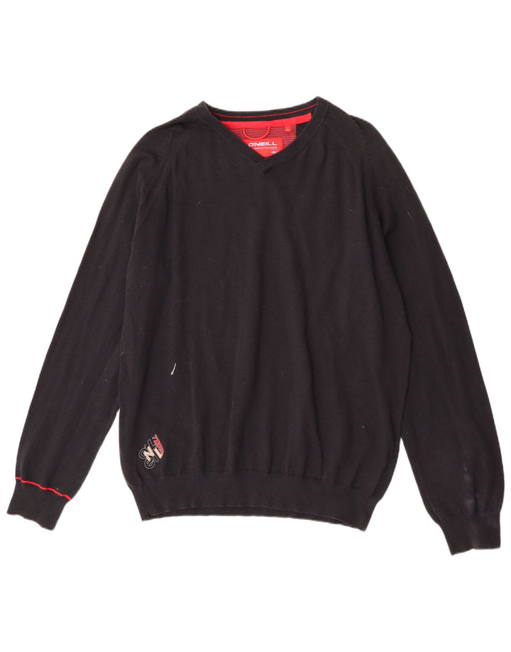 O'Neill Herren-Pullover mit V-Ausschnitt, groß, aus schwarzer Baumwolle
