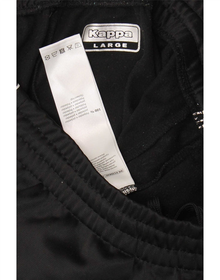 Kappa Herren-Trainingshose mit Grafik, Größe L, Schwarz, Polyester