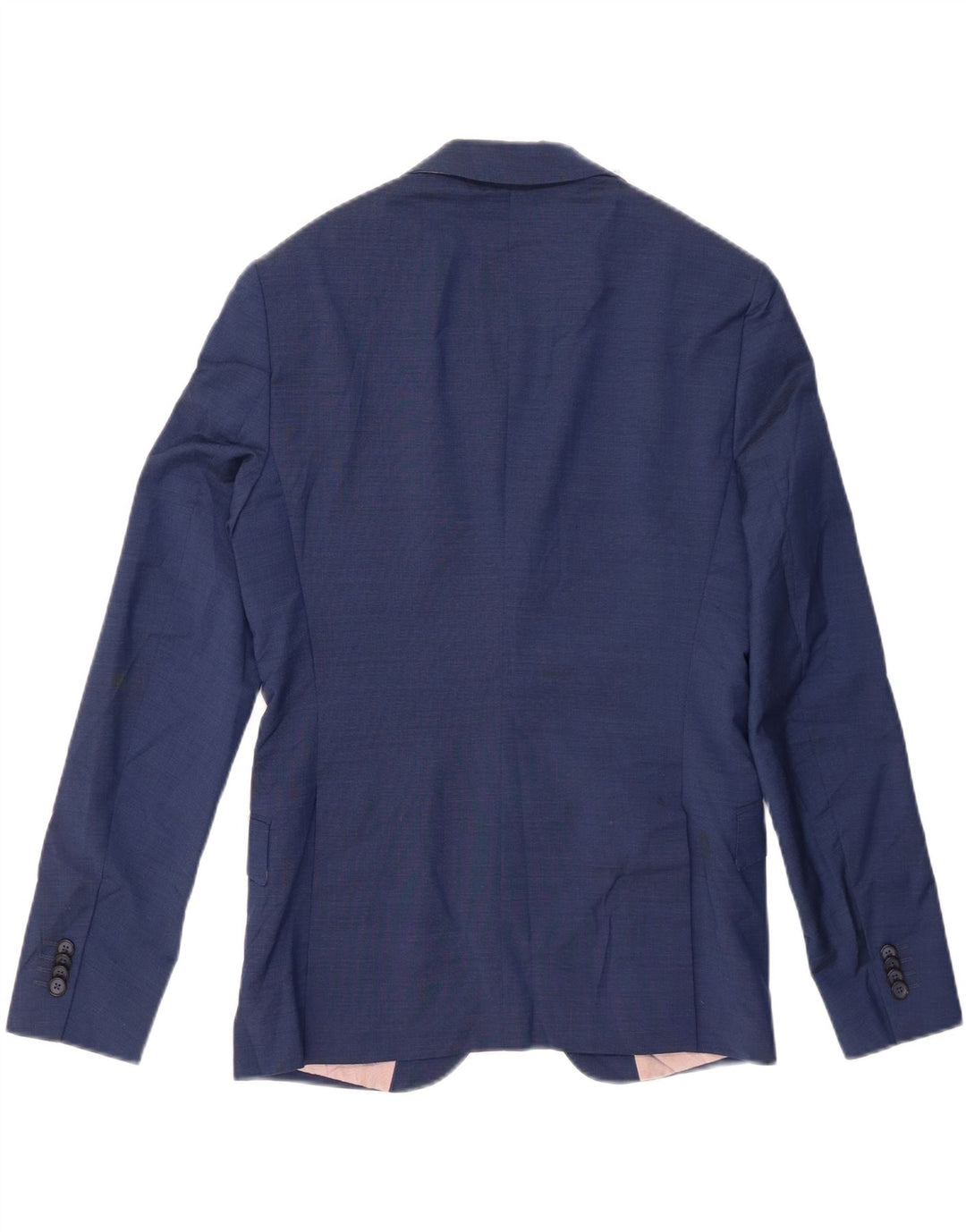 Zara Herren-Blazerjacke mit 2 Knöpfen, EU 46, kleine blaue Wolle