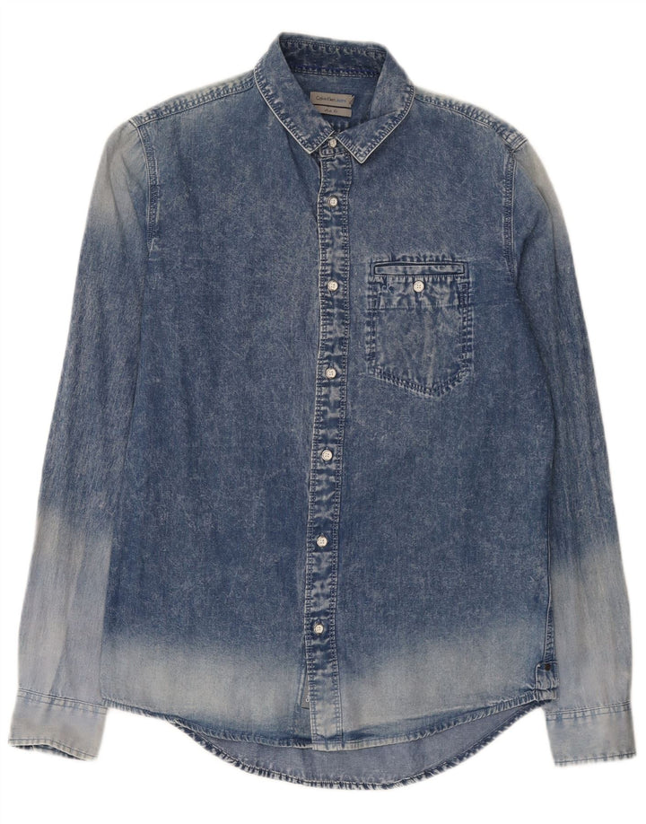 Calvin Klein Jeans Herren Slim Fit Jeanshemd Klein Blau