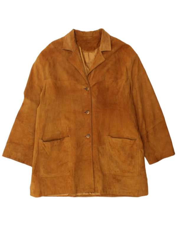 VINTAGE Damen Wildlederjacke UK 18 XL Braunes Leder