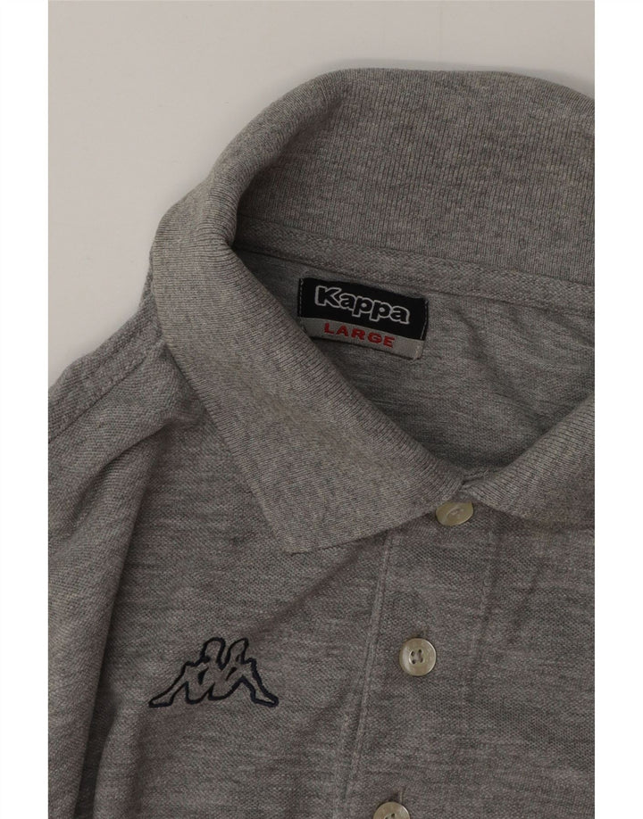 Kappa Herren-Poloshirt, große graue Baumwolle