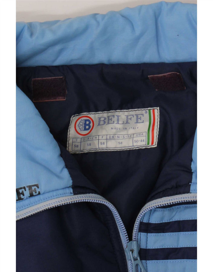 Belfe & Herren Wattierte Jacke IT 58 4XL Blauer Farbblock