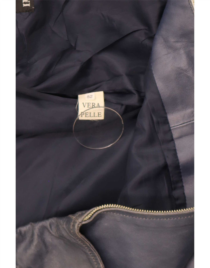 Kiros Herren Lederjacke IT 52 XL Marineblau