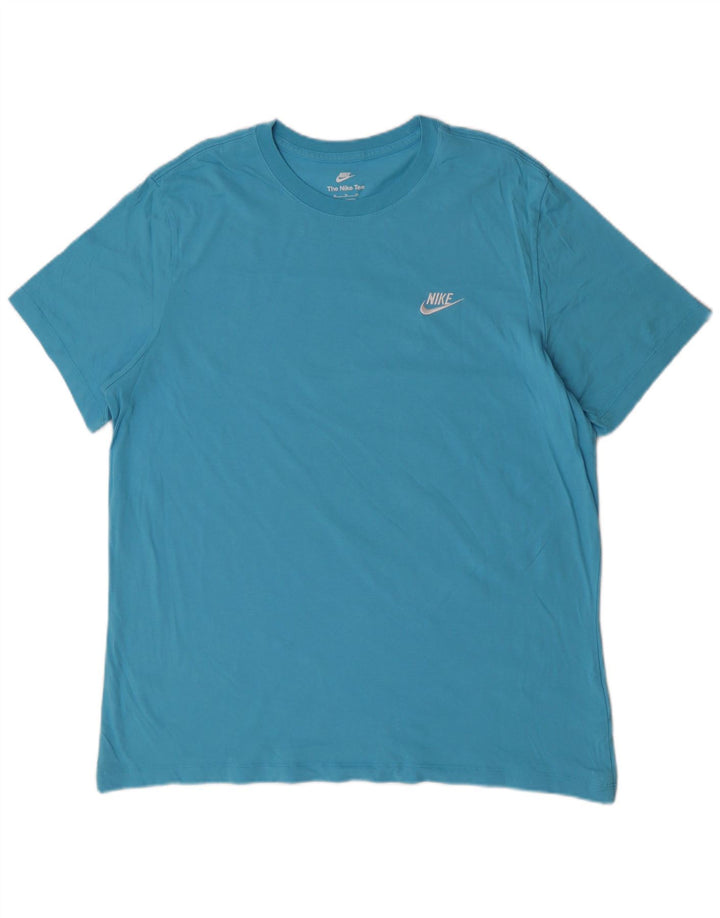 Nike Herren T-Shirt Top XL Blau Baumwolle
