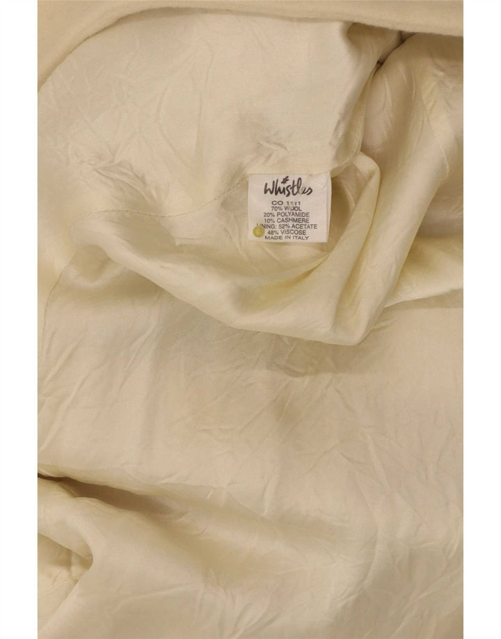 Whistler Damen-Trenchcoat mit normaler Passform, UK 14, mittlere, cremefarbene Wolle