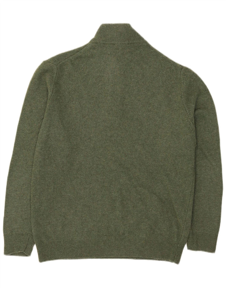 Vintage Herren-Pullover mit Reißverschluss, 2XL, grüne Wolle