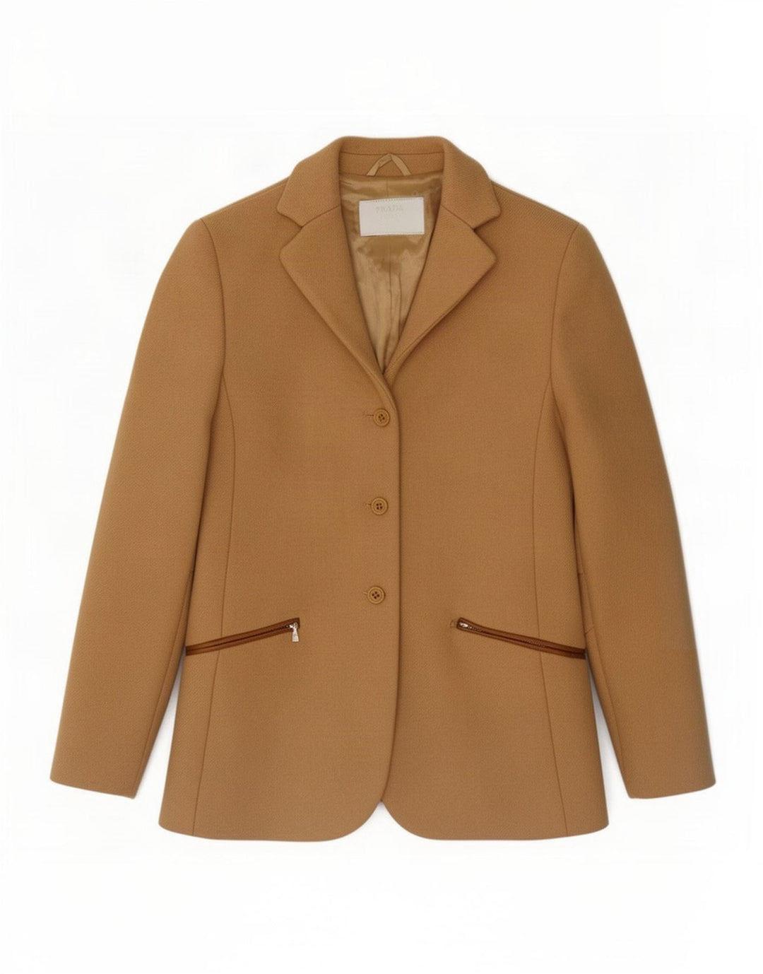 Prada Damen 3-Knopf-Blazerjacke IT 38 XS Beige Wolle Klassisch