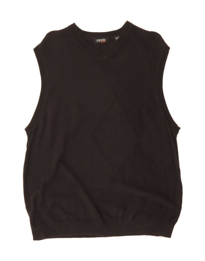 IZOD Mens Vest Tank Top Medium Black Cotton Vintage Izod and Second-Hand Izod from Messina Hembry 