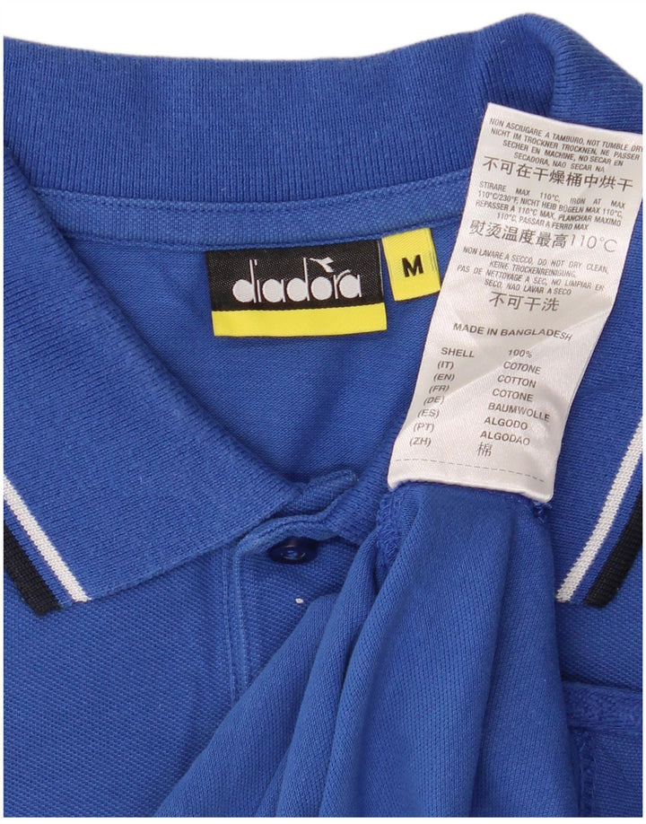 Diadora Herren-Poloshirt aus mittelblauer Baumwolle