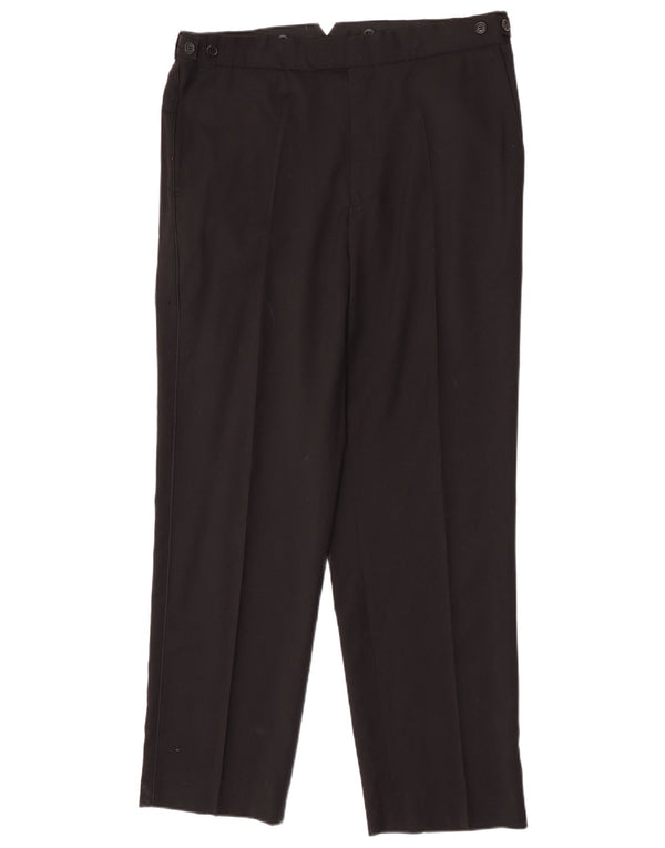 Gerade Herren-Chinohose von Marks & Spencer, Breite 36, Länge 31, Schwarz, Schurwolle