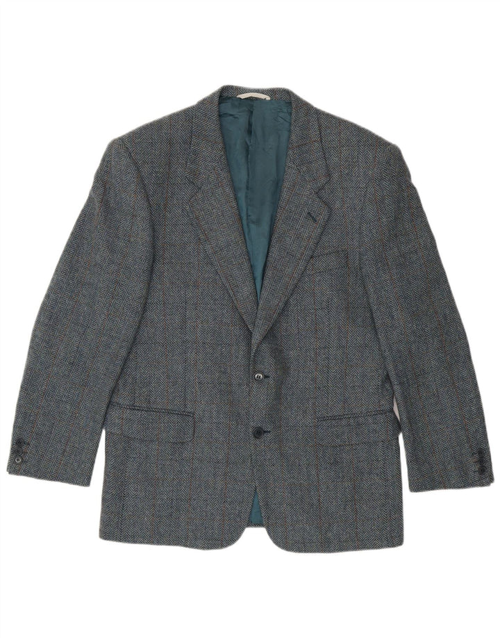 San Remo Herren-Blazer mit 2 Knöpfen, IT 50, großes blaues Fischgrätenmuster