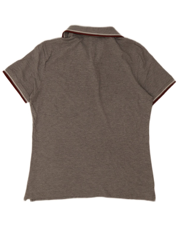 Diadora Mens Polo Shirt Large Grey Striped Cotton