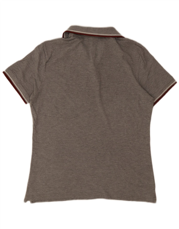 Diadora Herren-Poloshirt, groß, grau gestreift, Baumwolle