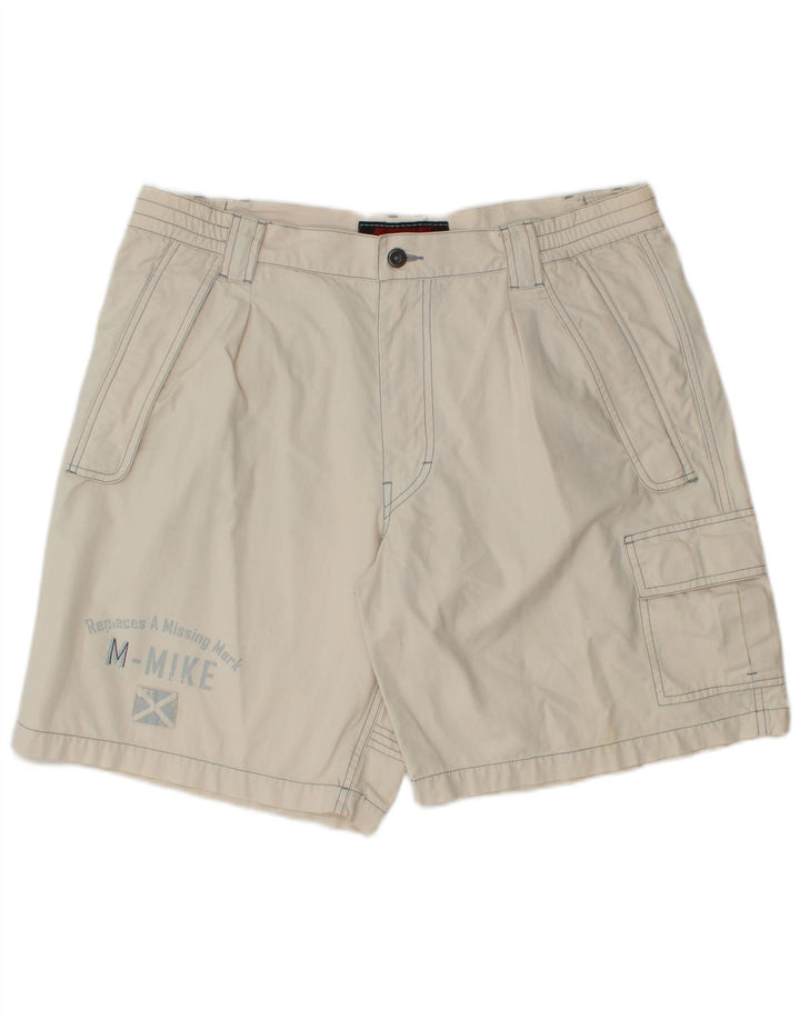 Murphy & Nye Herren Graphic Cargo Shorts W38 XL Weiße Baumwolle