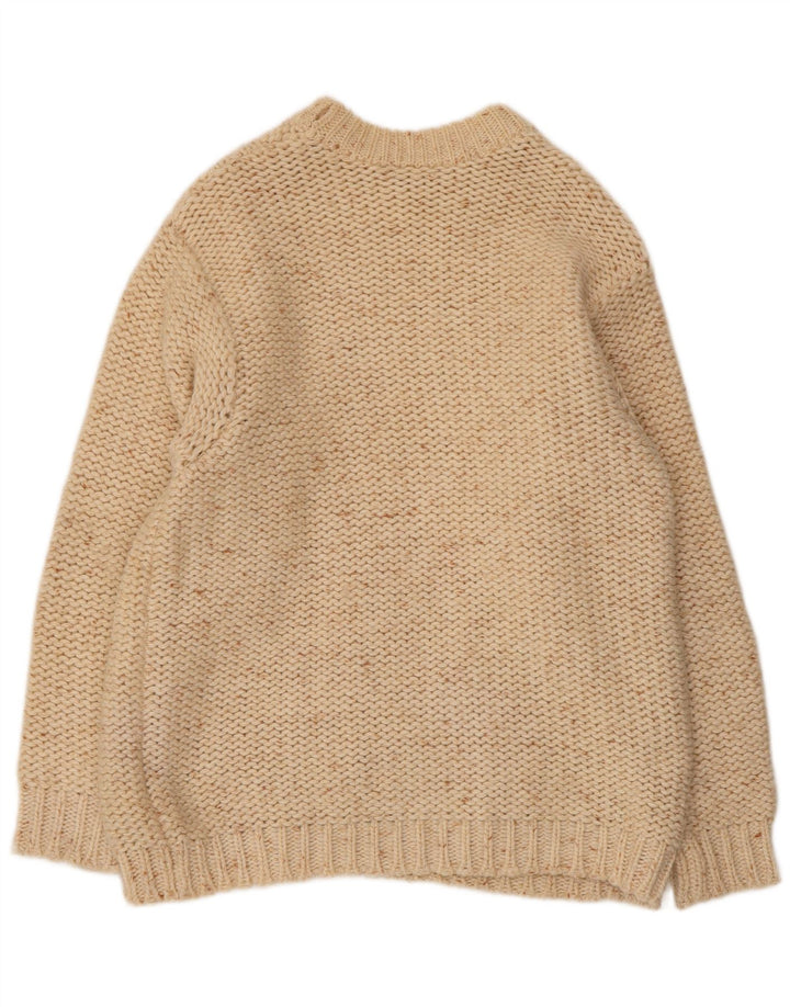 VINTAGE Damen-Pullover mit Rundhalsausschnitt, Gr. 16, groß, gebrochenes Weiß