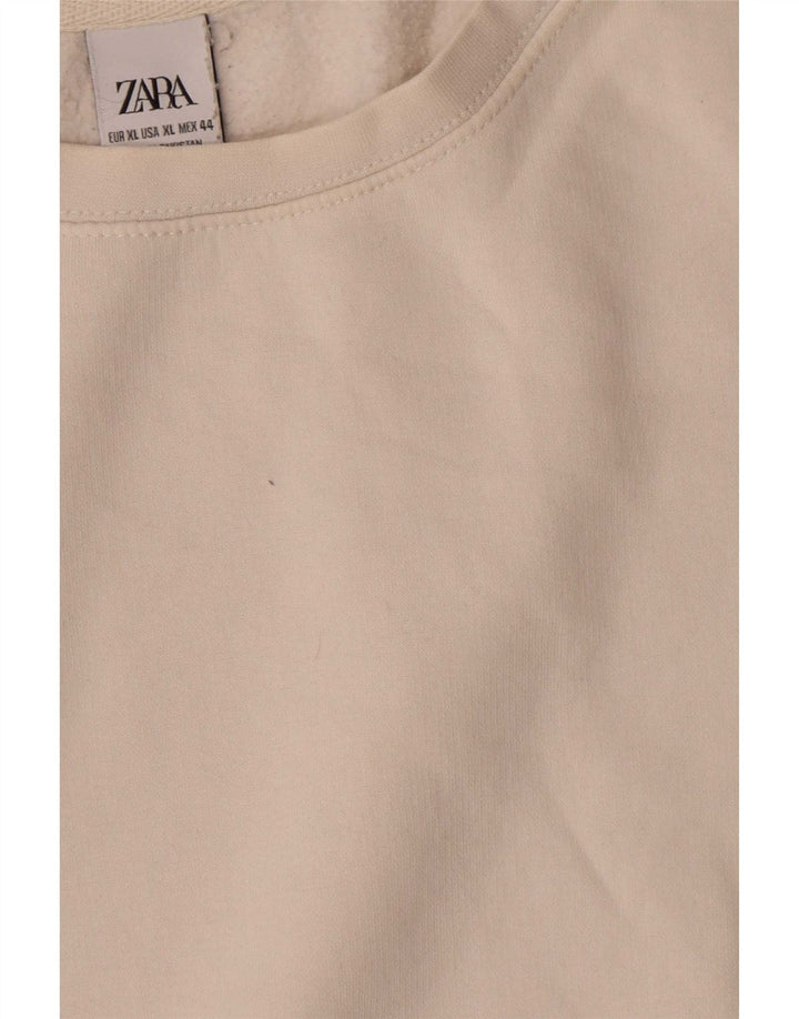 Zara Herren Sweatshirt Pullover XL Weiße Baumwolle