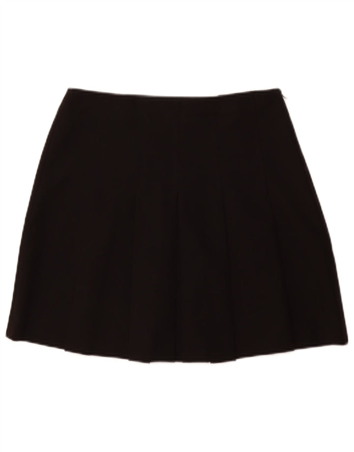 ZARA Womens Pleated Mini Skirt Small W26  Black Polyester