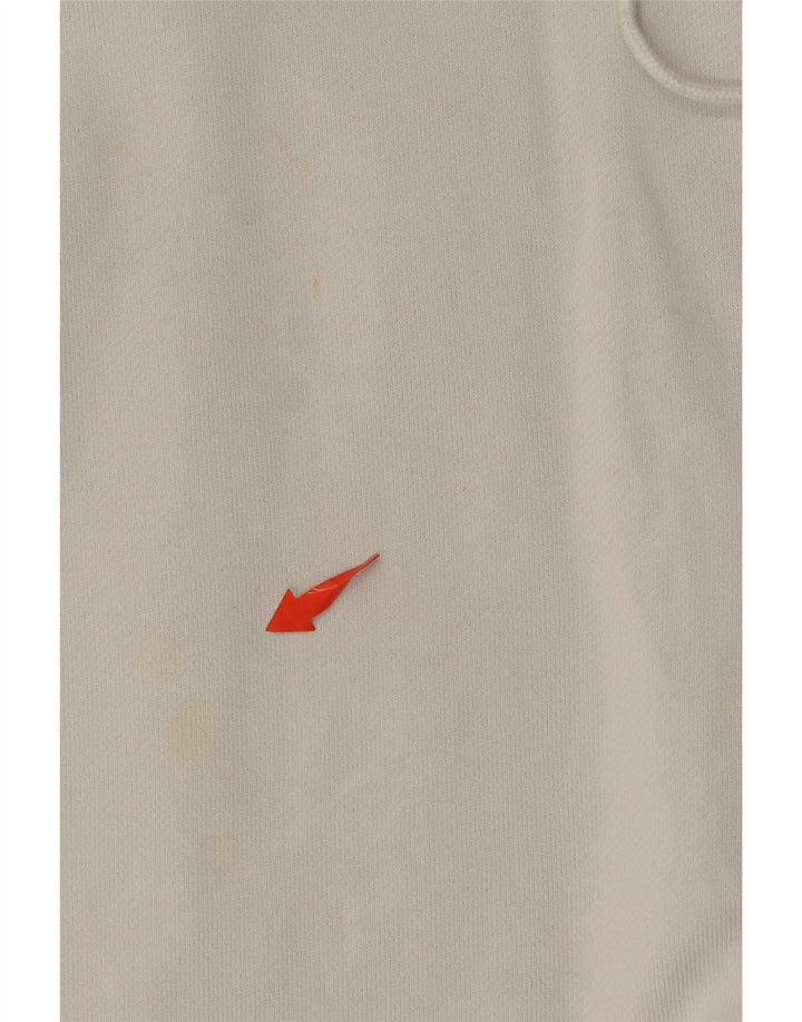 ADIDAS Damen Übergroßer Crop Hoodie Pullover UK 8 Small Weiße Baumwolle