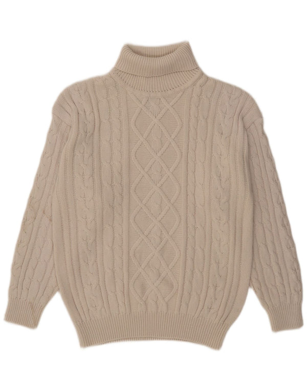 Vintage Herren Rollkragenpullover Pullover UK 42/44 Großes weißes Acryl